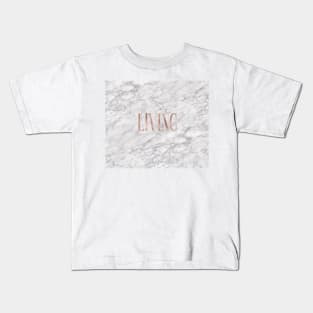 Living - rose gold marble Kids T-Shirt